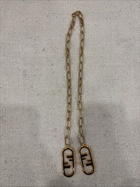Fendi Gold Chain Strap with Double F Logo Clips